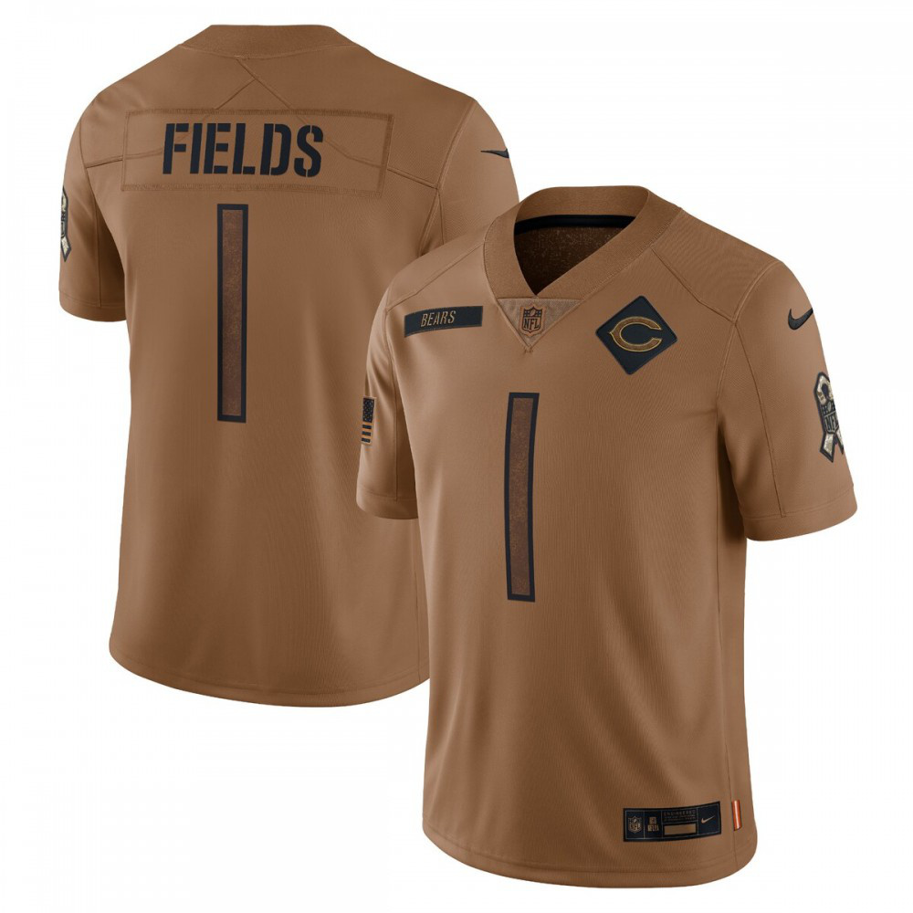 Justin Fields Chicago Bears Nike 2023 Salute To Service Limited Jersey - Brown-GridironStore